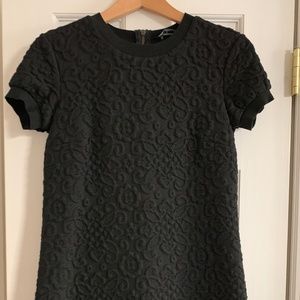 Zara Black textured mini dress with zipper closing